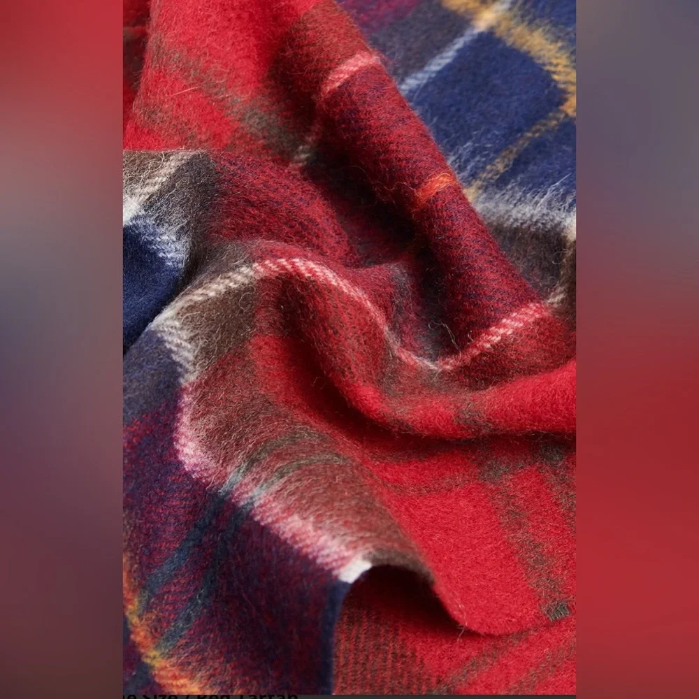 BARBOUR Wool Cashmere Tartan Scarf - Unisex
